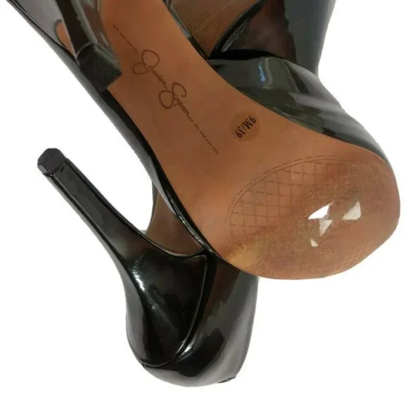 Jessica Simpson Black patent Heels size 9 M - Picture 10 of 16